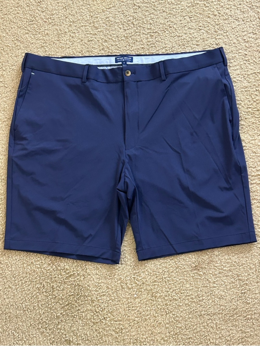 Peter Millar Crown Crafted Shorts Mens 42 Blue Stealth Performance Stretch Golf